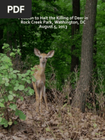 Petition To Halt Rock Creek Park Deer Killing