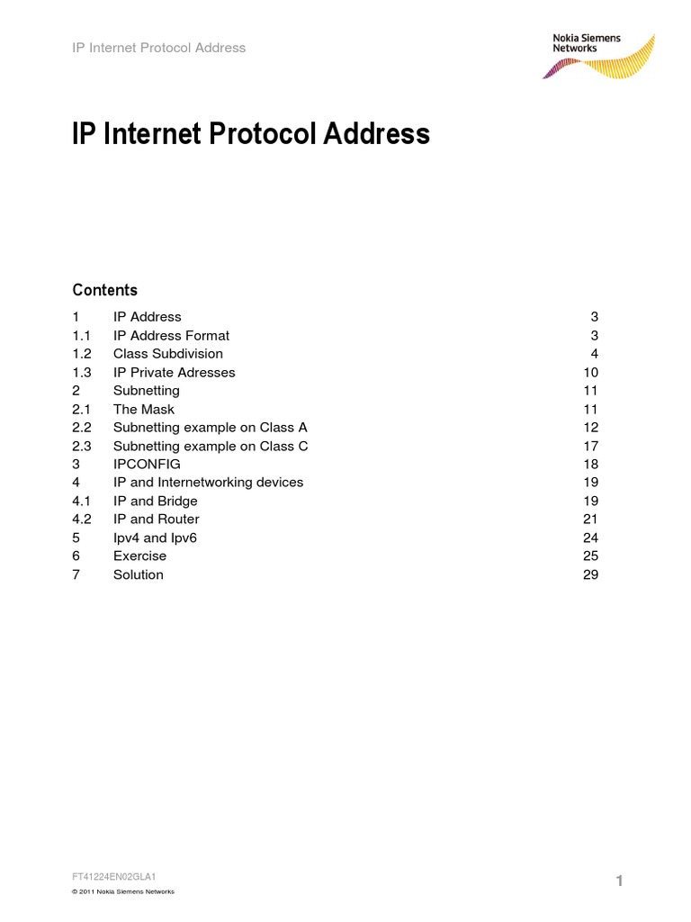 IP Internet Protocol Address_doc | Internet Protocols | Ip Address