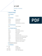 SAP Table List