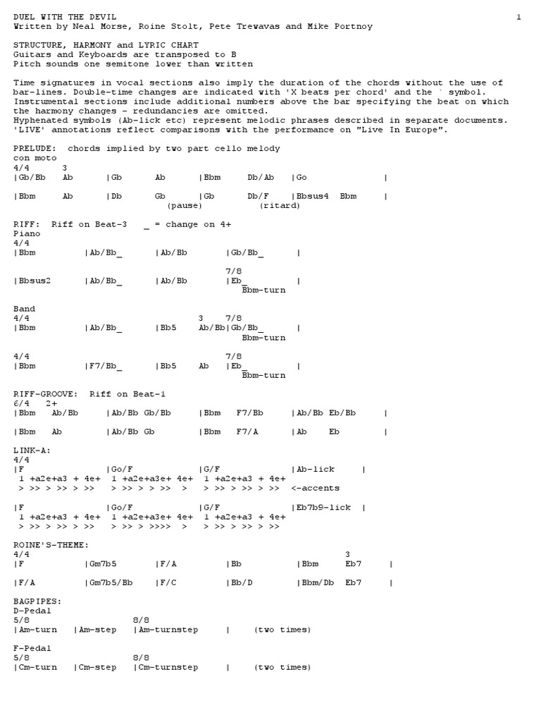 Duel With the Devil Chart Song Structure Music Theory Free 30day