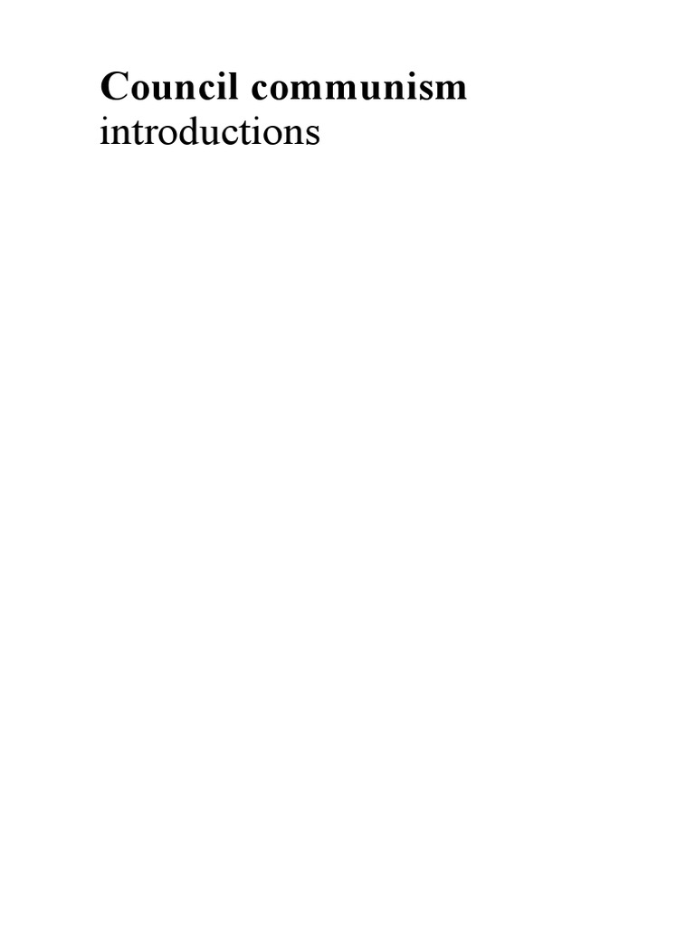 Understanding Council Communism | PDF | Anti Capitalism | Socialism
