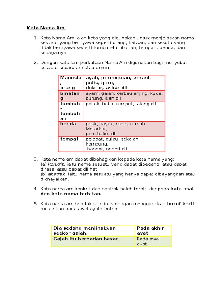 Kata Nama Am Dan Khas  PDF