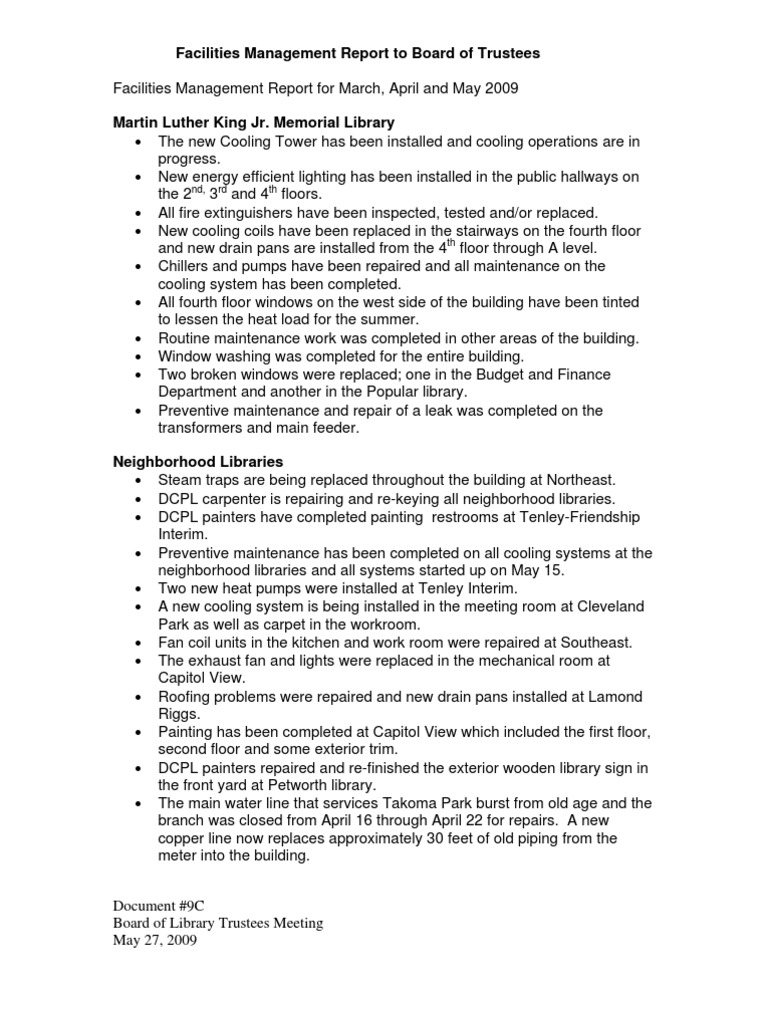 BM052709 FacilitiesCommitteeReport-Document9C | PDF | Employment ...