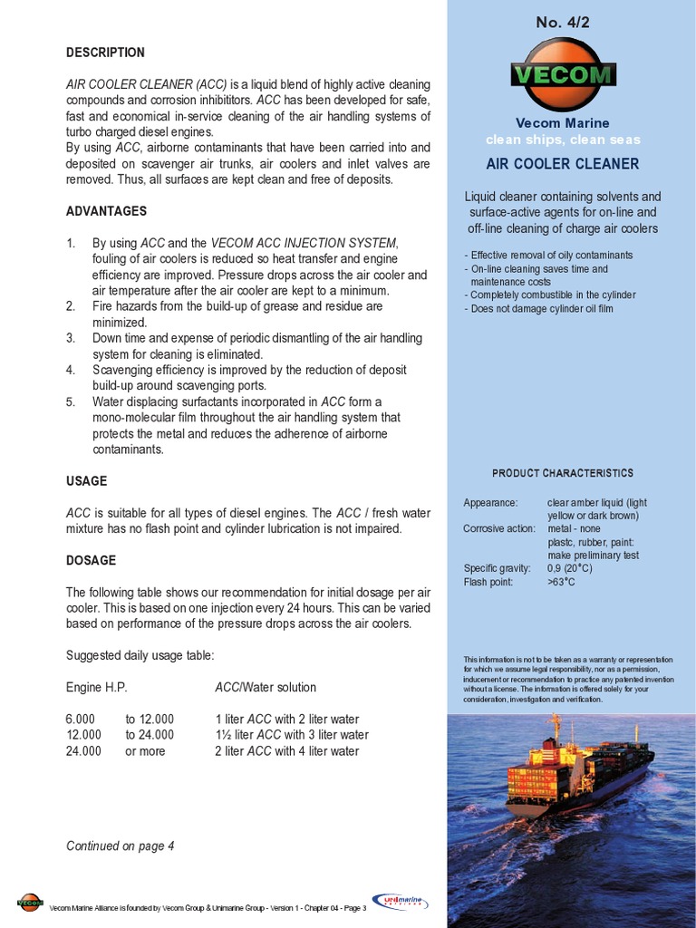 Air Cooler Cleaner (Acc) Is A Liquid Blend of Highly Active Cleaning