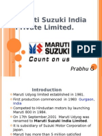 Maruti Suzuki India Private Limited.: Prabhu G