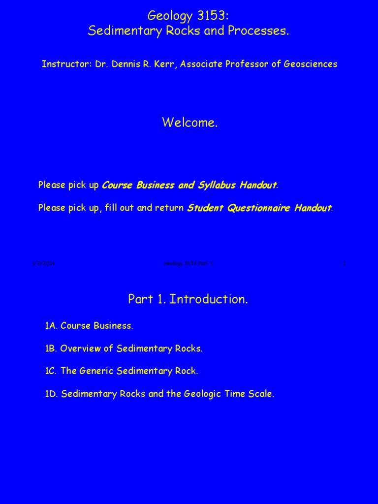 Sedimentary Rocks Course Overview | PDF | Sedimentary Rock | Clastic Rock