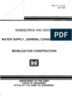 EM 1110-3-160 - Water Supply, General Considerations - Mobilization Construction - Web