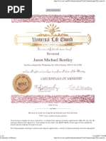 Download Universal Life Ministry Credentials by Jason Bentley SN19544 doc pdf