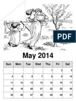 PRINTABLE MONTHLY CALENDAR May 2014