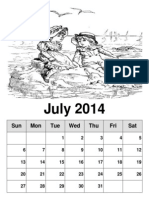 PRINTABLE MONTHLY CALENDAR July 2014