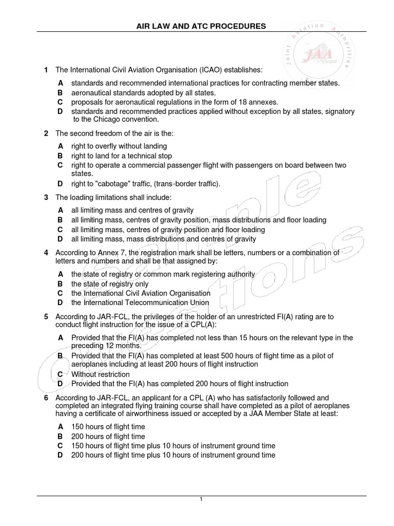 ICAO Air Law and ATC Procedures Guide | PDF | Visual Flight Rules ...