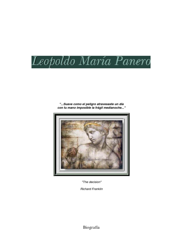 Leopoldo Maria Panero Biografia Y Poemas Pdf Peter Pan Muerte