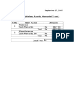 Hafeez Rashid Trust Bills Detail Sept 2007