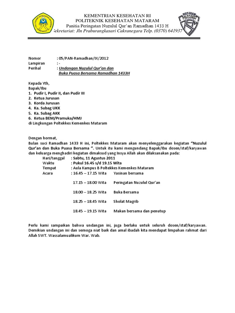 Undangan Nuzulul Quran 2012