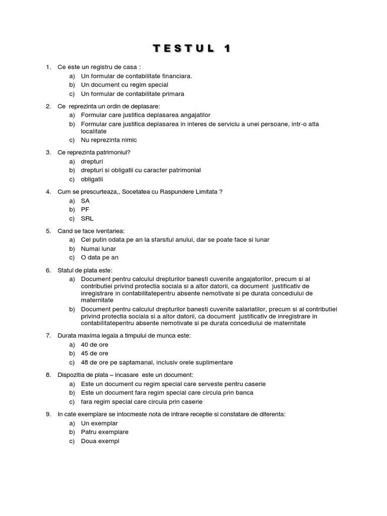 Teste Grila Registrator Medical Cu Raspunsuri Teste Grila | PDF
