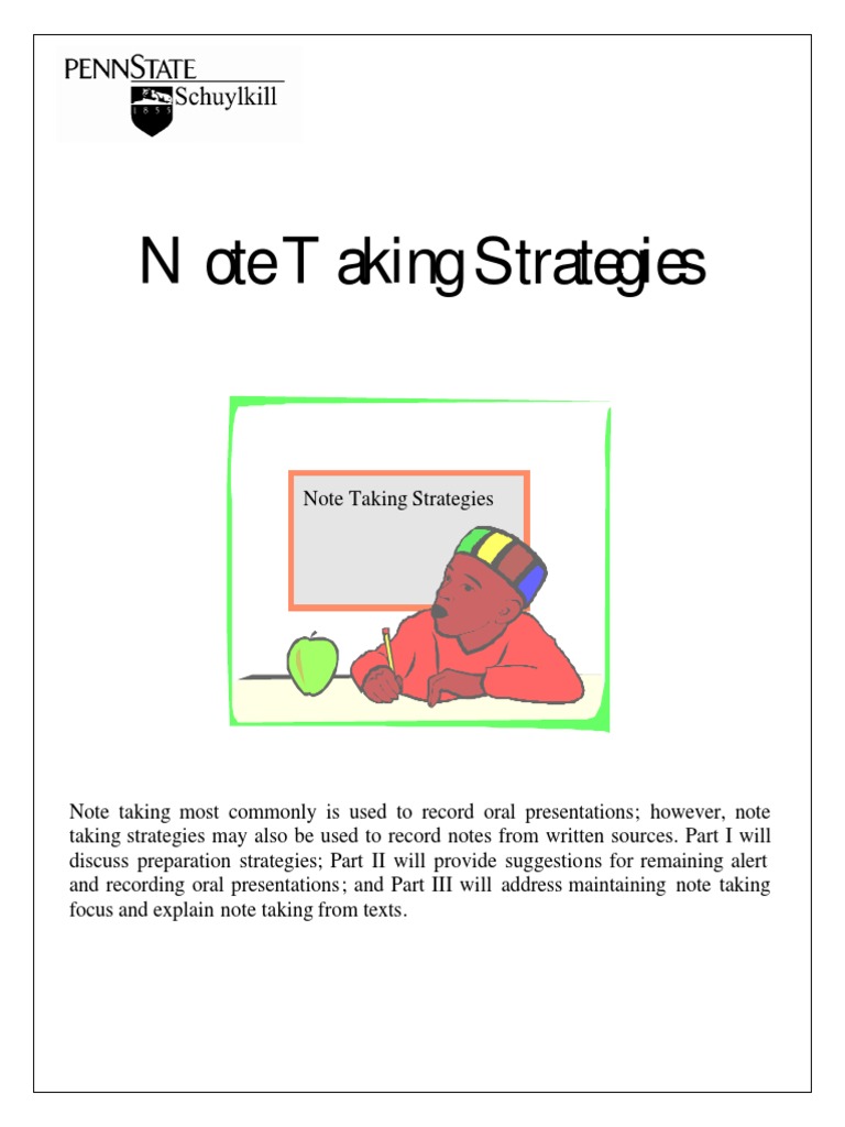 Note Taking Strategies | PDF | Self-Improvement | Science & Mathematics