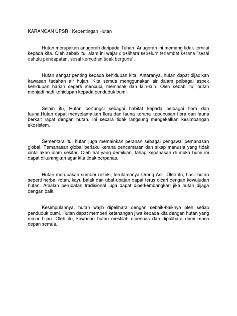 Contoh Karangan UPSR 2014  PDF