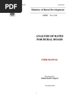 Rate Analysis Manual for Rural Roads