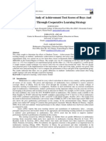 A Comparative Study of Achievement Test Scores of Boys and Girls Taught Through Cooperative Learning Strategy