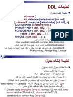 تعليمات DDL شرح بعض الأوامر في PL-SQL و Oracle9i