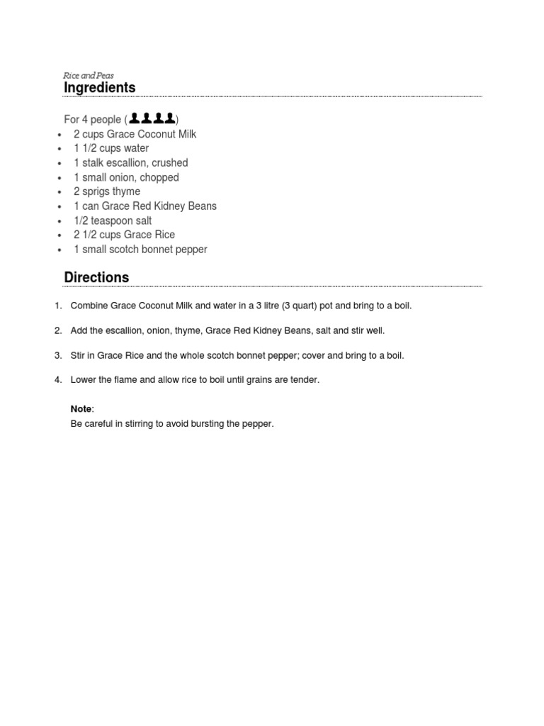 Grace Rice and Peas | PDF
