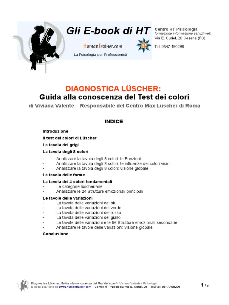 Ebook Diagnostica Luscher Guida Test Colori | PDF