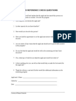 Mentor Reference Check Questions: Directions: Identify Yourself and Explain That The Applicant Has Named This Person As A