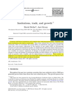 Dollar and Kraay (2003) Institutions, Trade and Growth