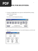 Simulink For Beginners:: To Begin Your SIMULINK Session Open First MATLAB ICON by Clicking Mouse Twice and Then Type