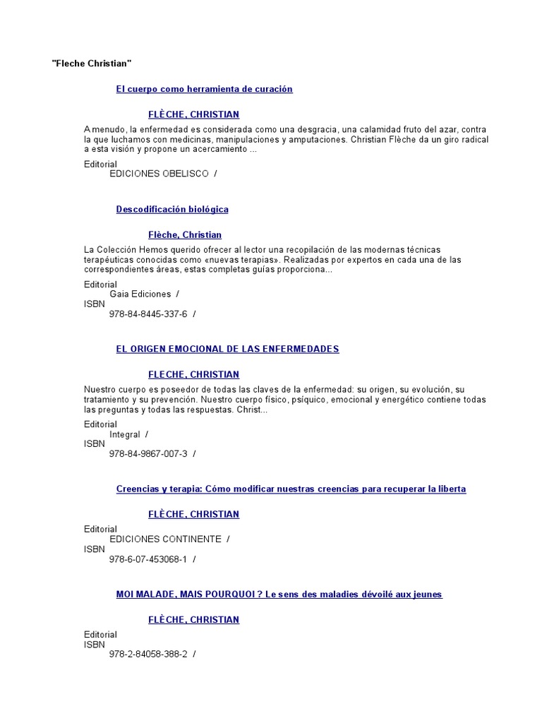 El origen emocional de las enfermedades christian fleche pdf gratis