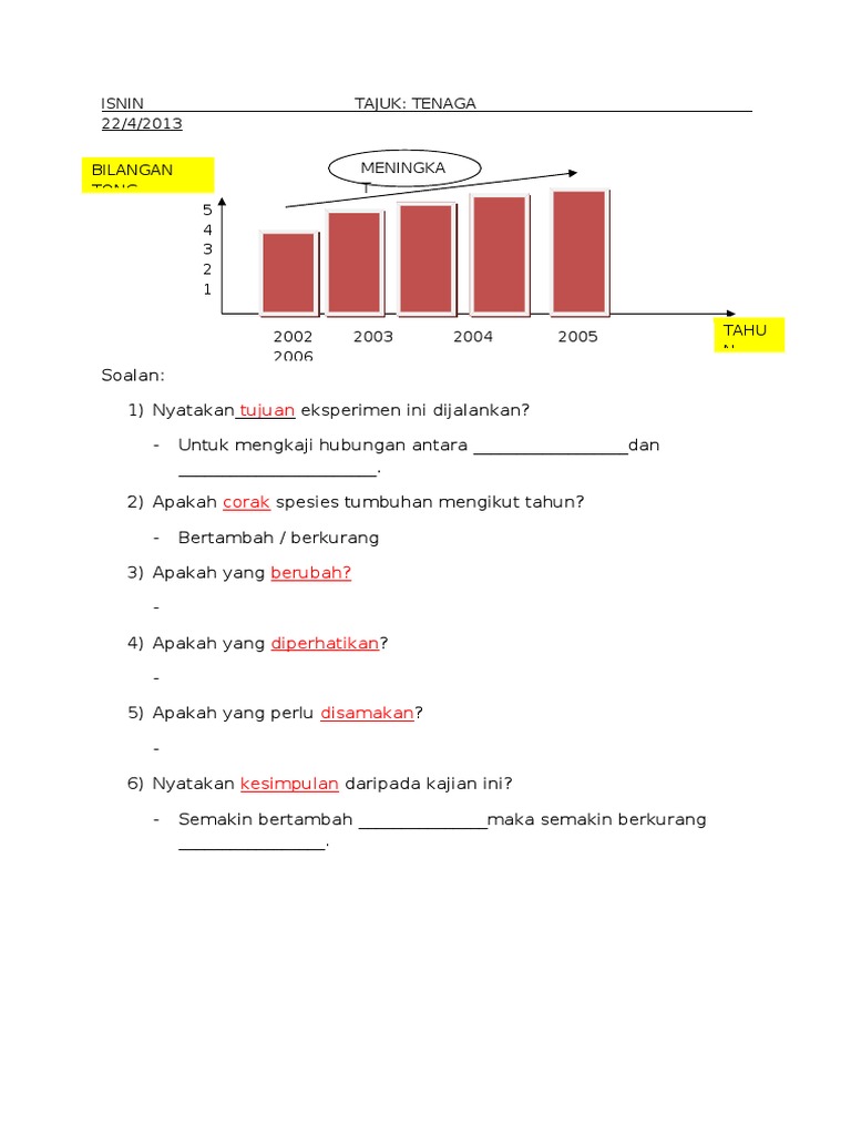 Latihan Sains Tahun 5 Tenaga