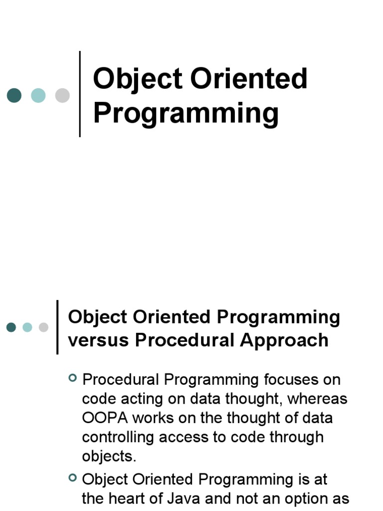 Concepts of Object Oriented Programming | PDF | Class (Computer ...