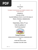Download MARKET POSITIONING OF WHITE CEMENT AND WALL PUTTY by Kunal Kore SN195692634 doc pdf