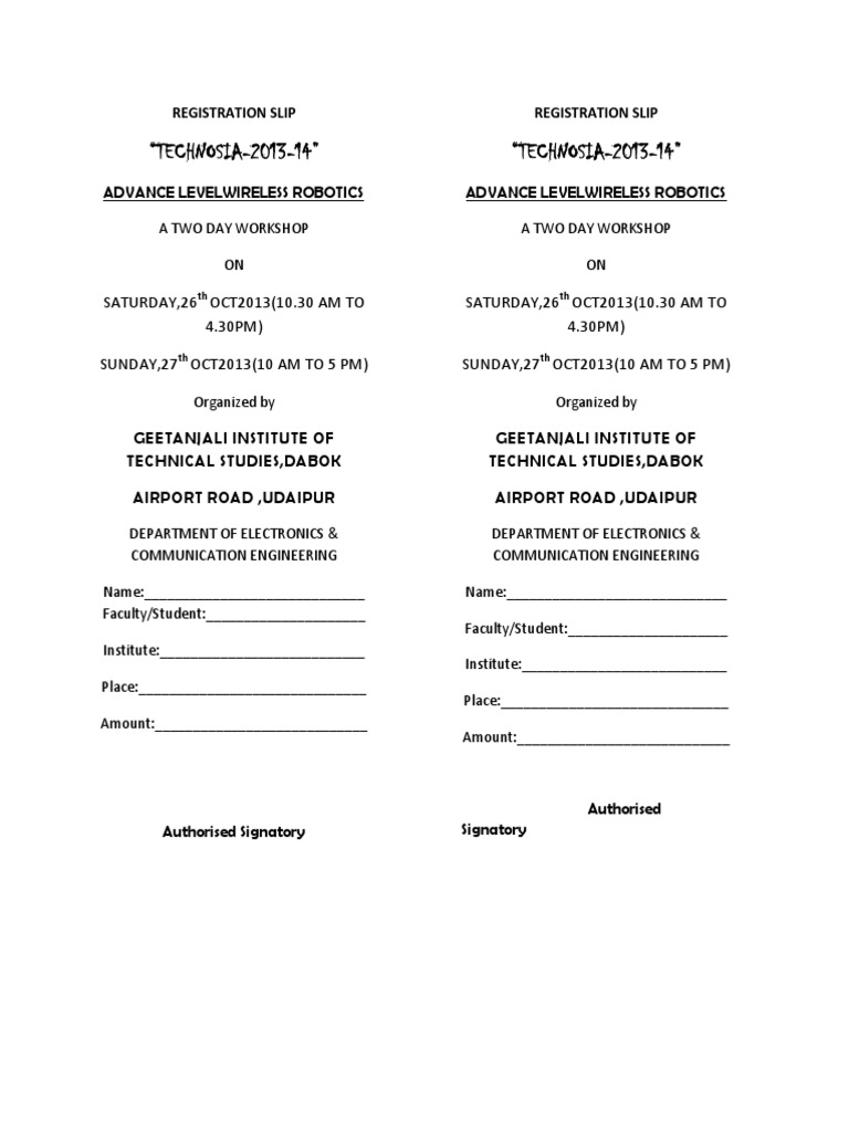 Wireless Robotics Workshop Registration | PDF