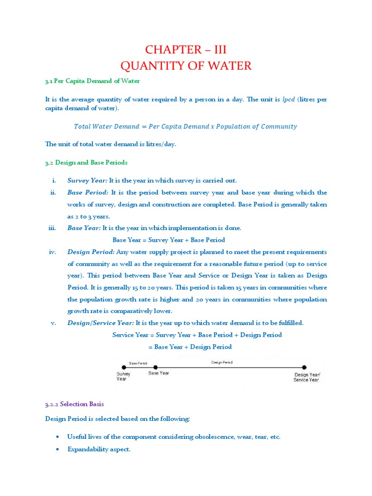 Per Capita Water Demand Analysis | PDF | Water Supply | Demand