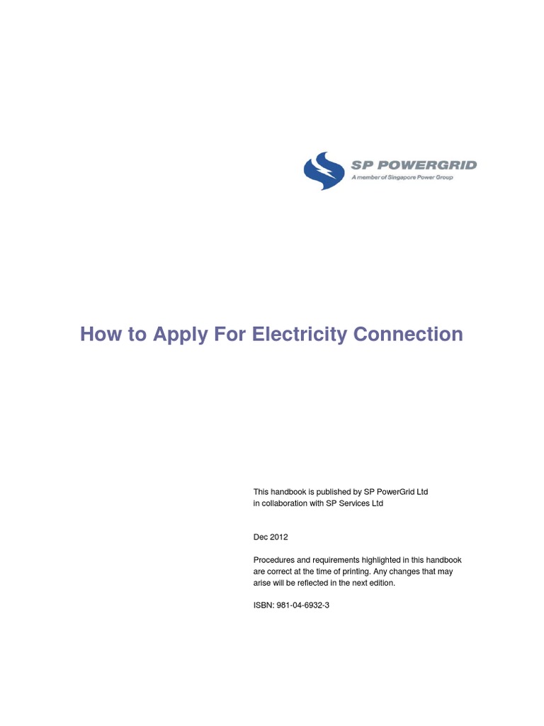 How to Apply for Electricity Connection SP PowerGrid Electric Power Distribution Electric