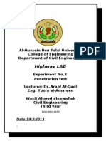 Highway LAB: Al-Hussein Ben Talal University College of Engineering Department of Civil Engineering