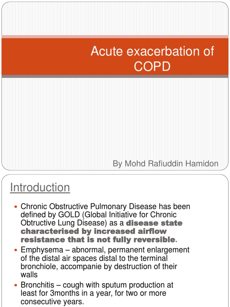 Acute Exacerbation of Copd | PDF | Chronic Obstructive Pulmonary ...