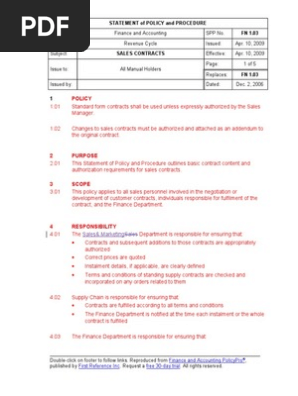 Sales Contracts