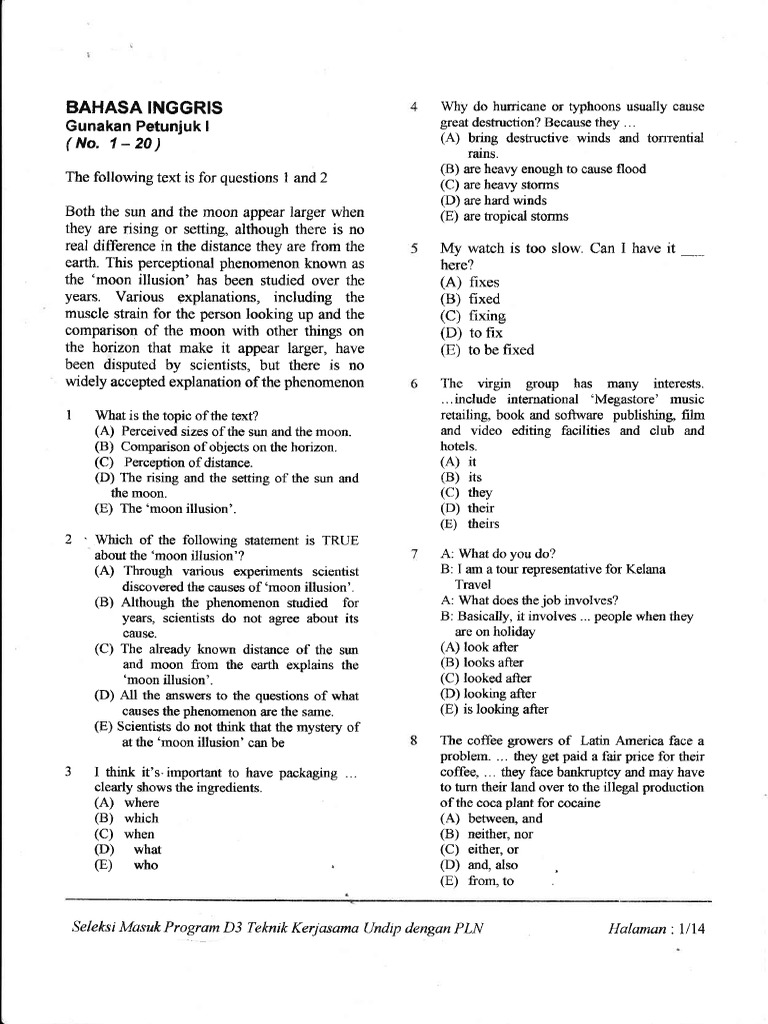 Contoh Soal Tes Pln Bahasa Inggris Berbagi Contoh Soal