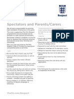 code of conduct spectators and parents