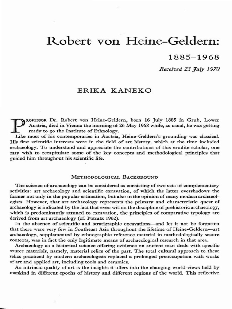 Heine Geldern PDF Archaeology Scientific Method