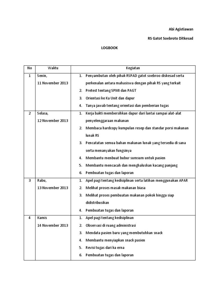 Logbook | PDF