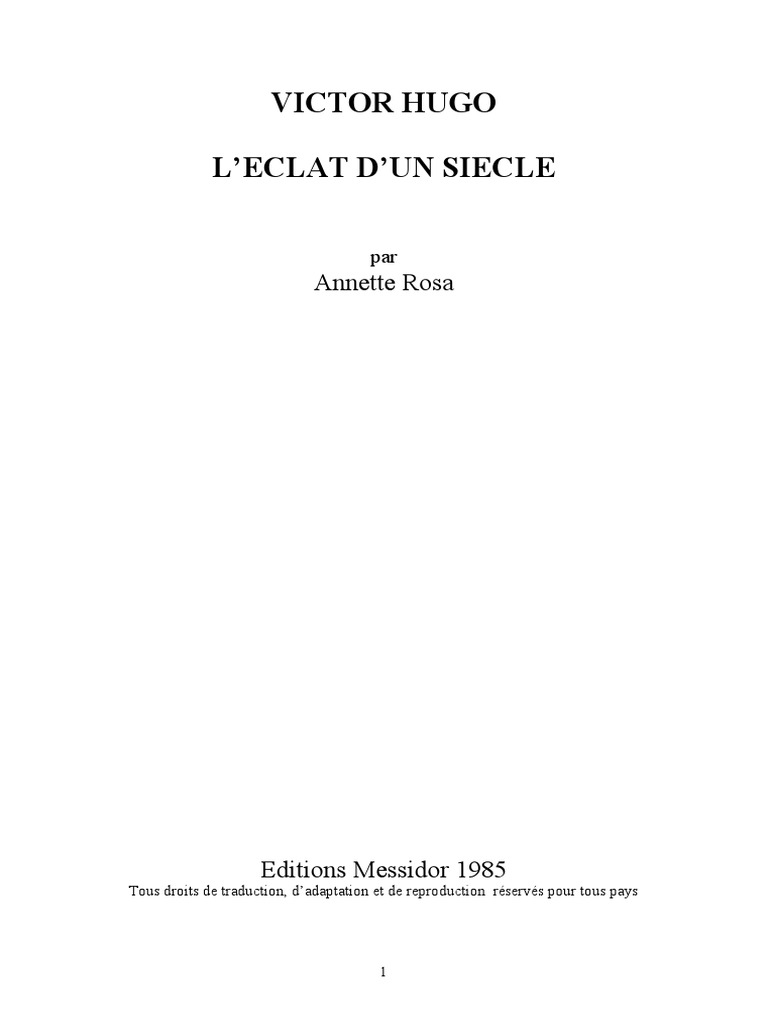 Eclat D Un Siecle Victor Hugo Napoleon