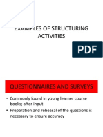 Grammar Structuring Activities