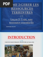 l'Eau ,Une Ressource Essentielle