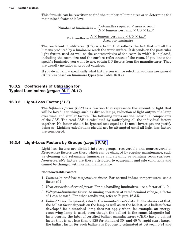 Light Loss Factor Criteria Lighting Soil