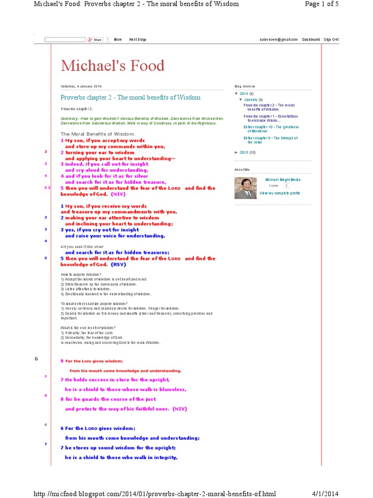 Summary of Proverbs Chapter 2 | PDF | Book Of Proverbs | Wisdom