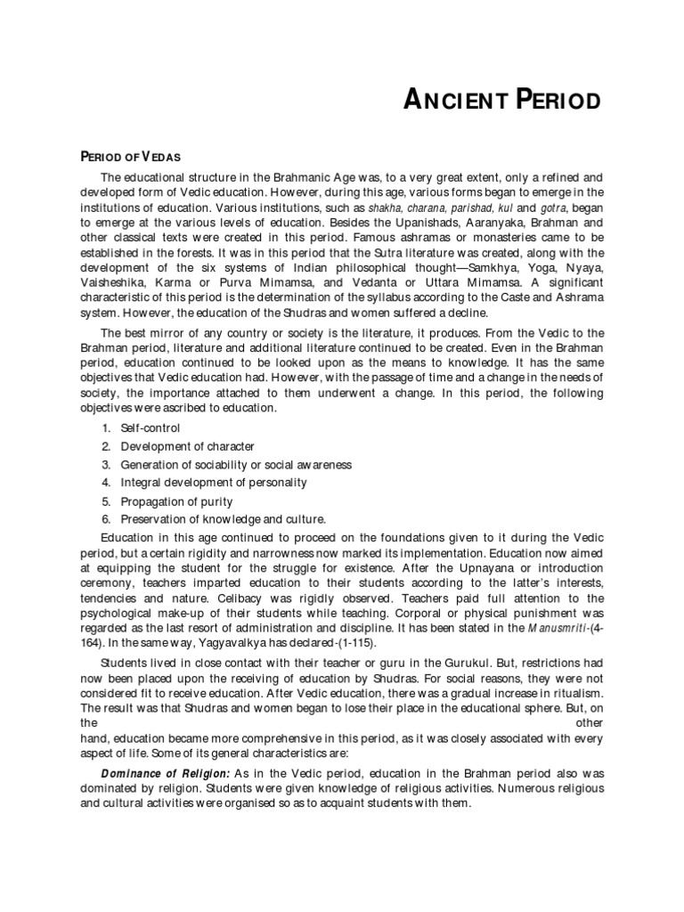 Ancient Indian Education System Overview | PDF | Vedas | Guru