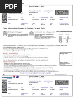 Malaysia Airlines (MAS) Sample Boarding Pass